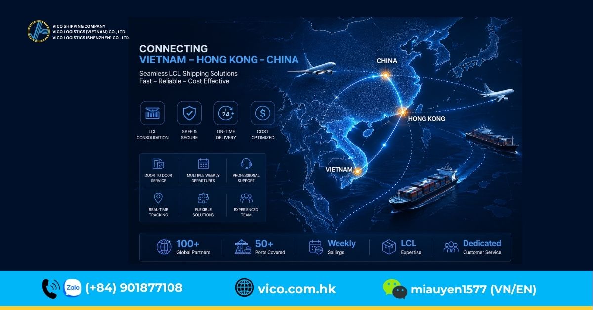 Direct LCL Shipping from Vietnam to China and Hong Kong