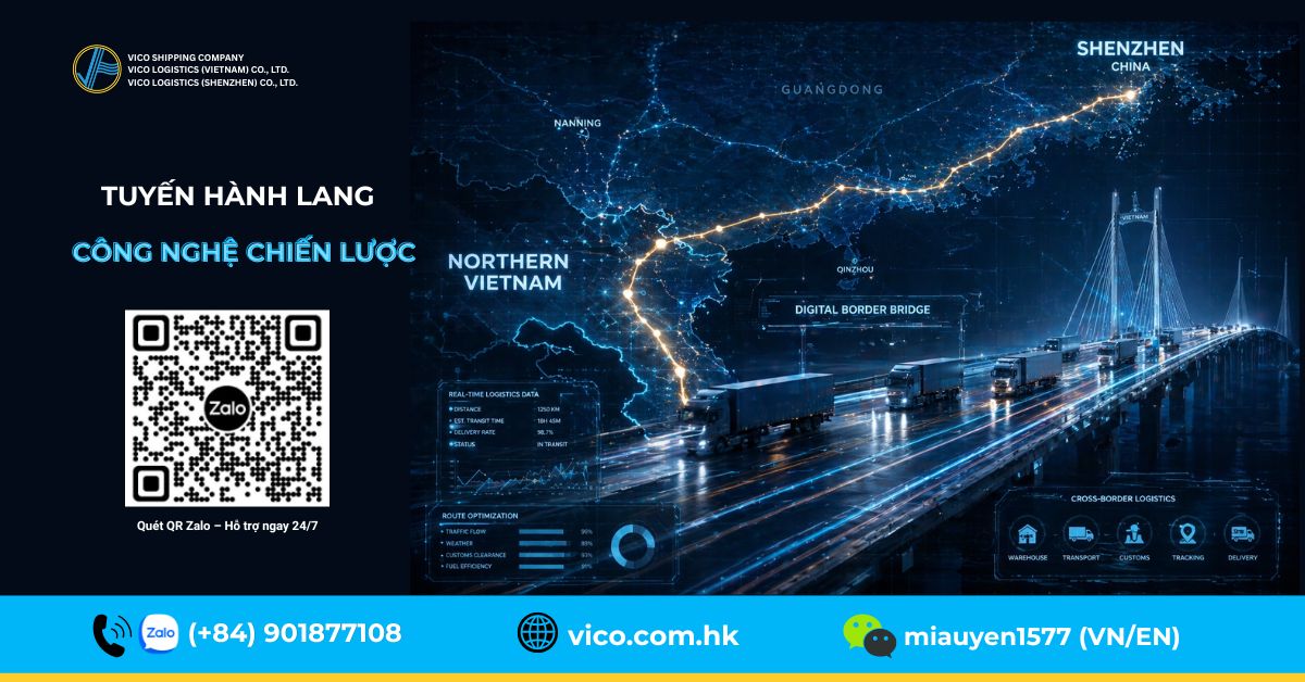 Tuyến vận chuyển linh kiện điện tử Trung Quốc Việt Nam