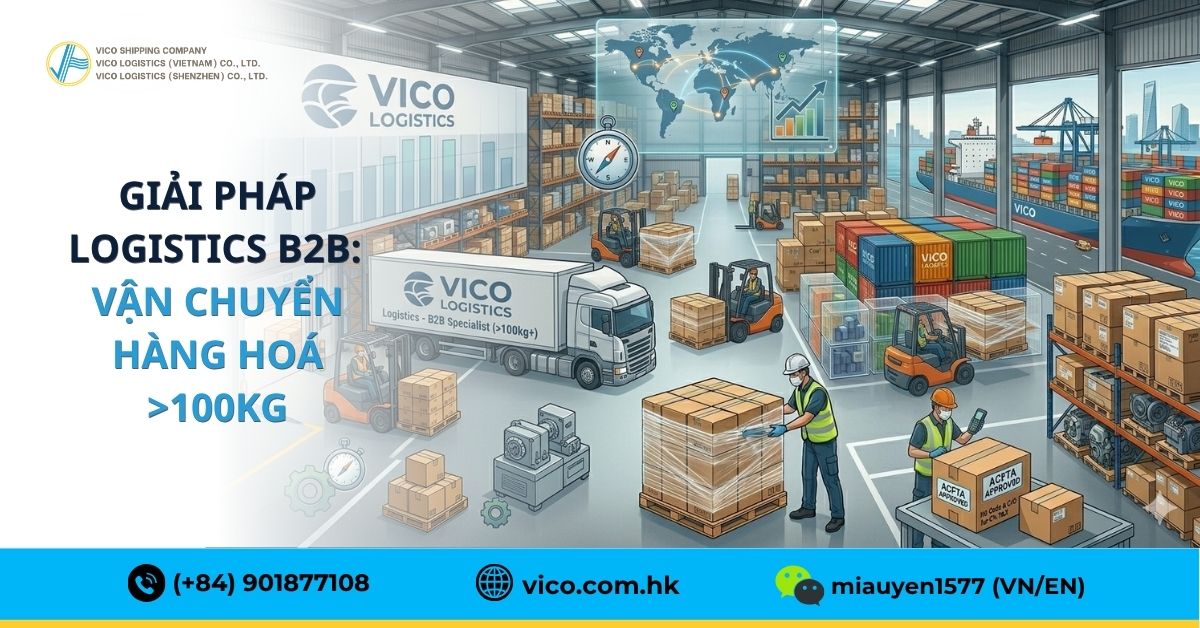 Vận chuyển chính ngạch hàng lô lớn trên 100kg VICO Logistics