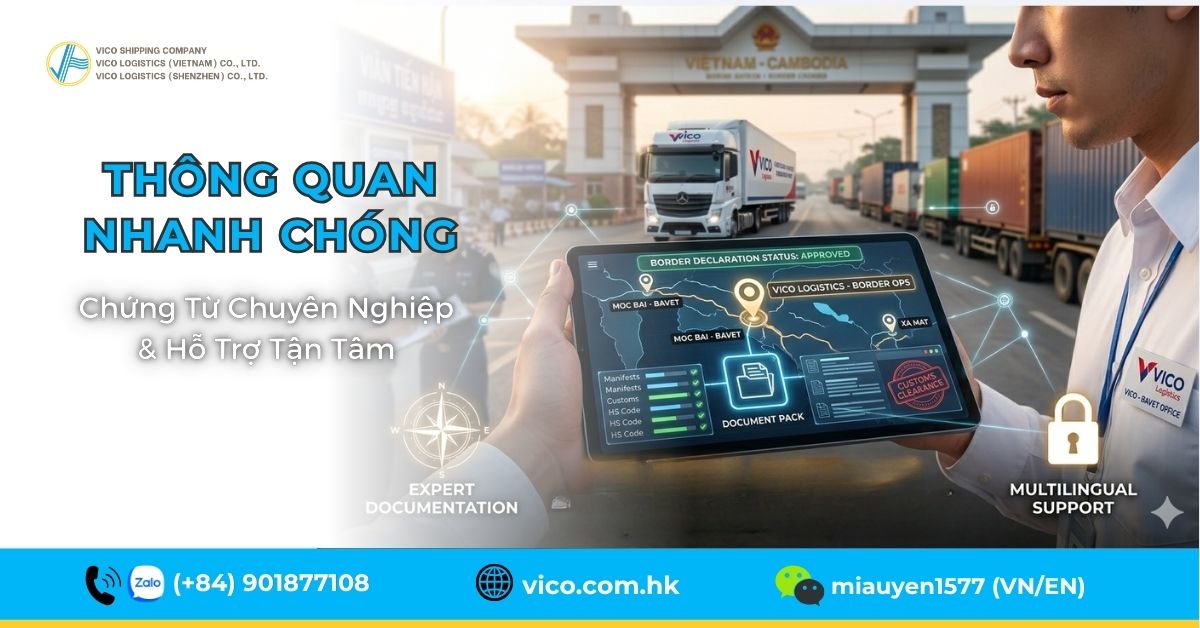 VICO Logistics - Giải pháp vận chuyển đường bộ xuyên biên giới Việt Nam - Campuchia uy tín.