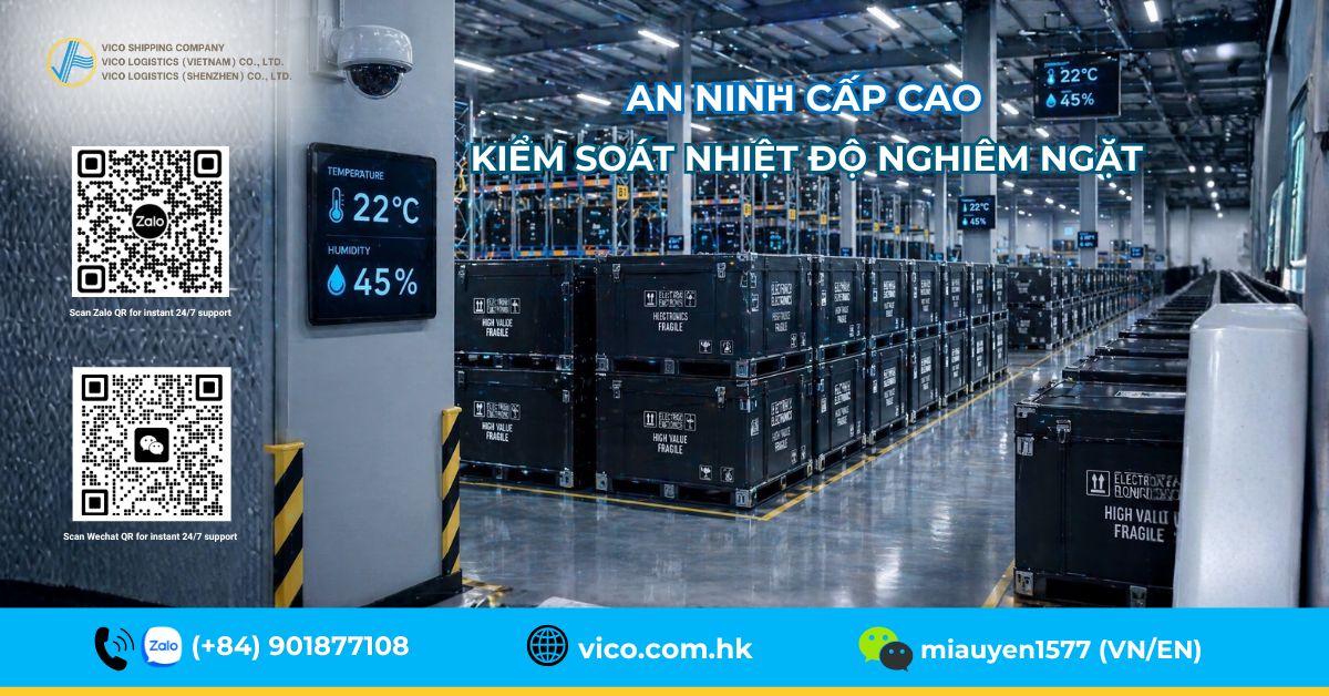 Kho hàng kiểm soát nhiệt độ độ ẩm cho đồ điện tử