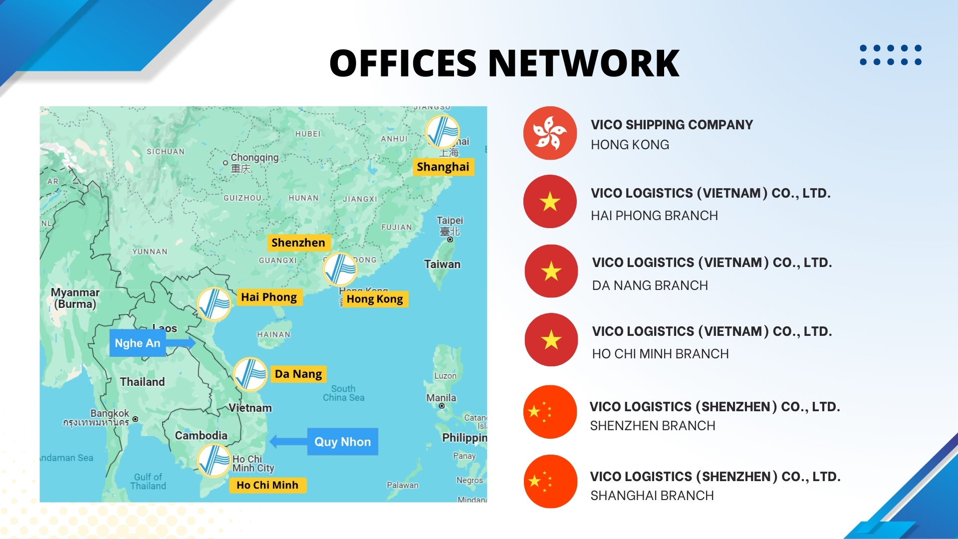 图表 3：进泓航运（VICO）的拼箱运输网络 