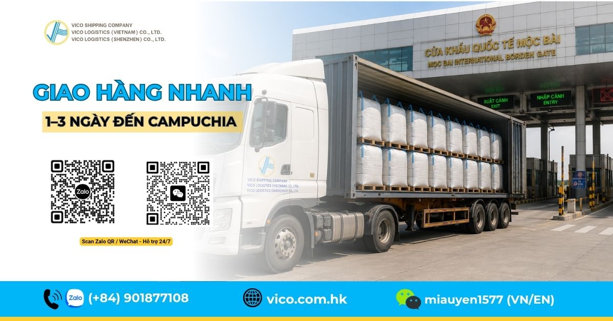 Vận chuyển hạt nhựa qua cửa khẩu Mộc Bài bằng xe tải