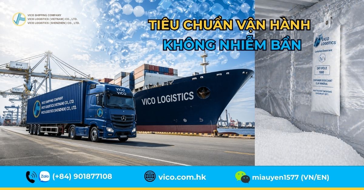 Kiểm soát độ ẩm và túi lót container hàng nhựa
