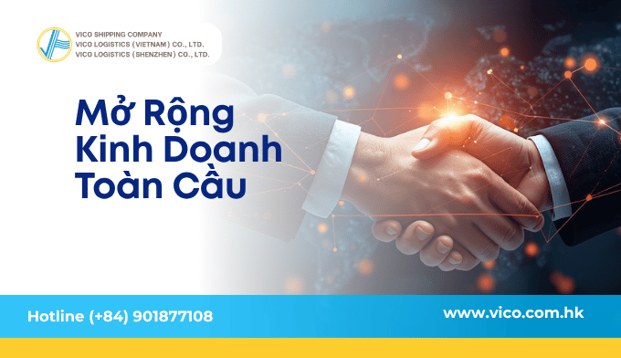 hợp tác kinh doanh toàn cầu và tăng trưởng thương mại với chuỗi cung ứng