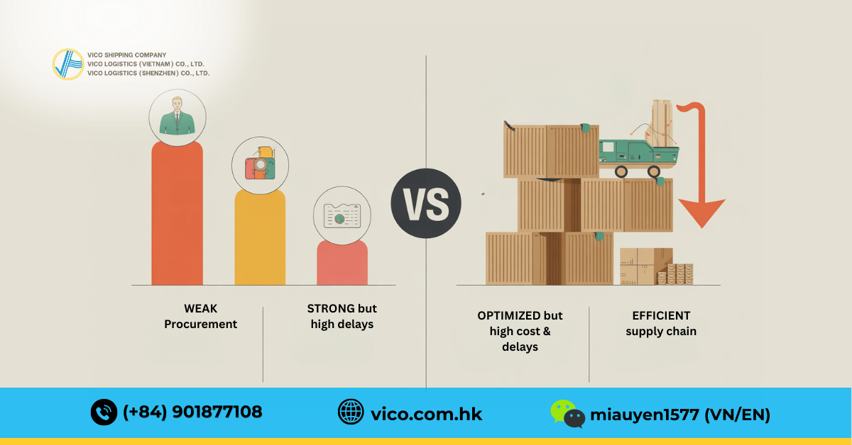 Impact of procurement in supply chain comparison between weak and strong systems