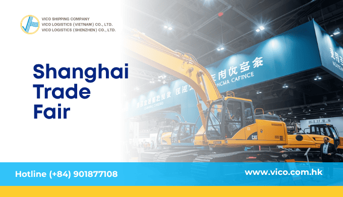 Shanghai import export trade fair with global business and logistics connections