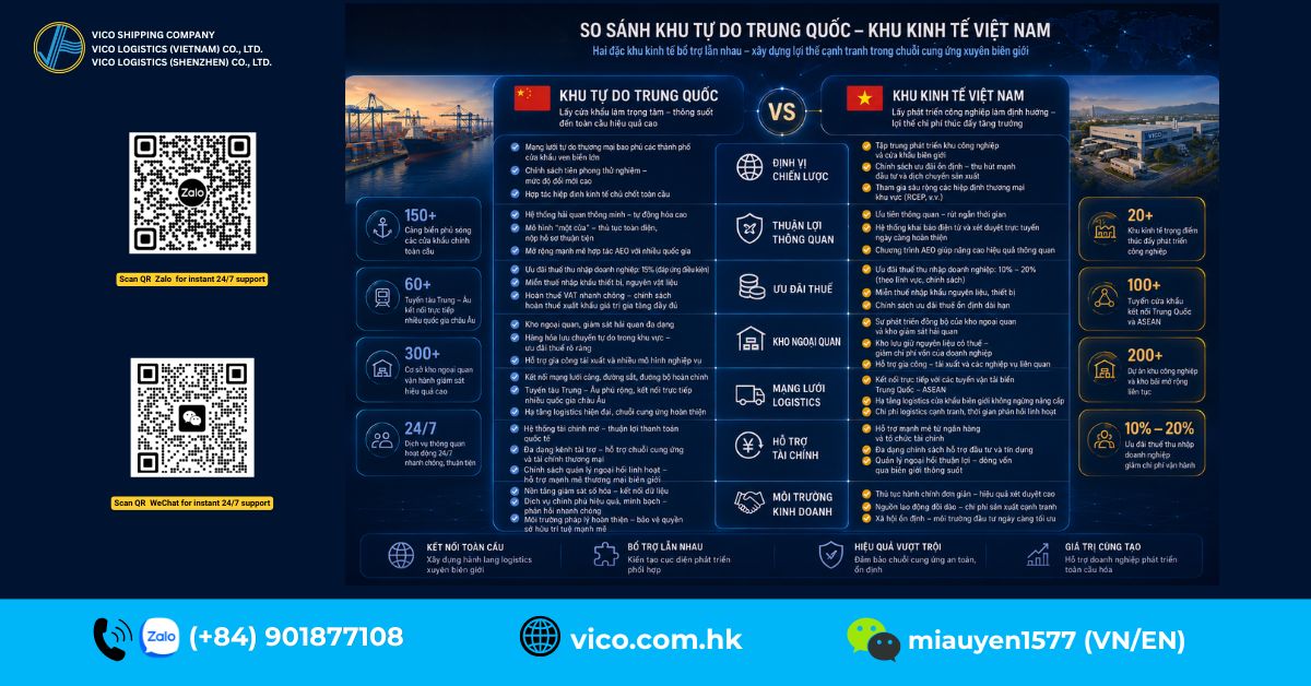 So sánh giữa khu thương mại tự do Trung Quốc (FTZ) và khu chế xuất Việt Nam (EPZ)